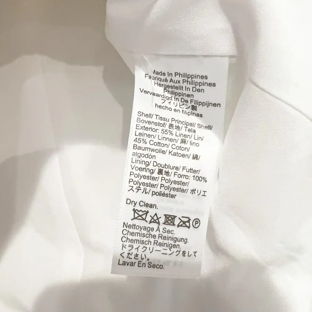 J. Crew Women's Linen-Blend One-Button Blazer Long Sleeve White Size 0 NWT